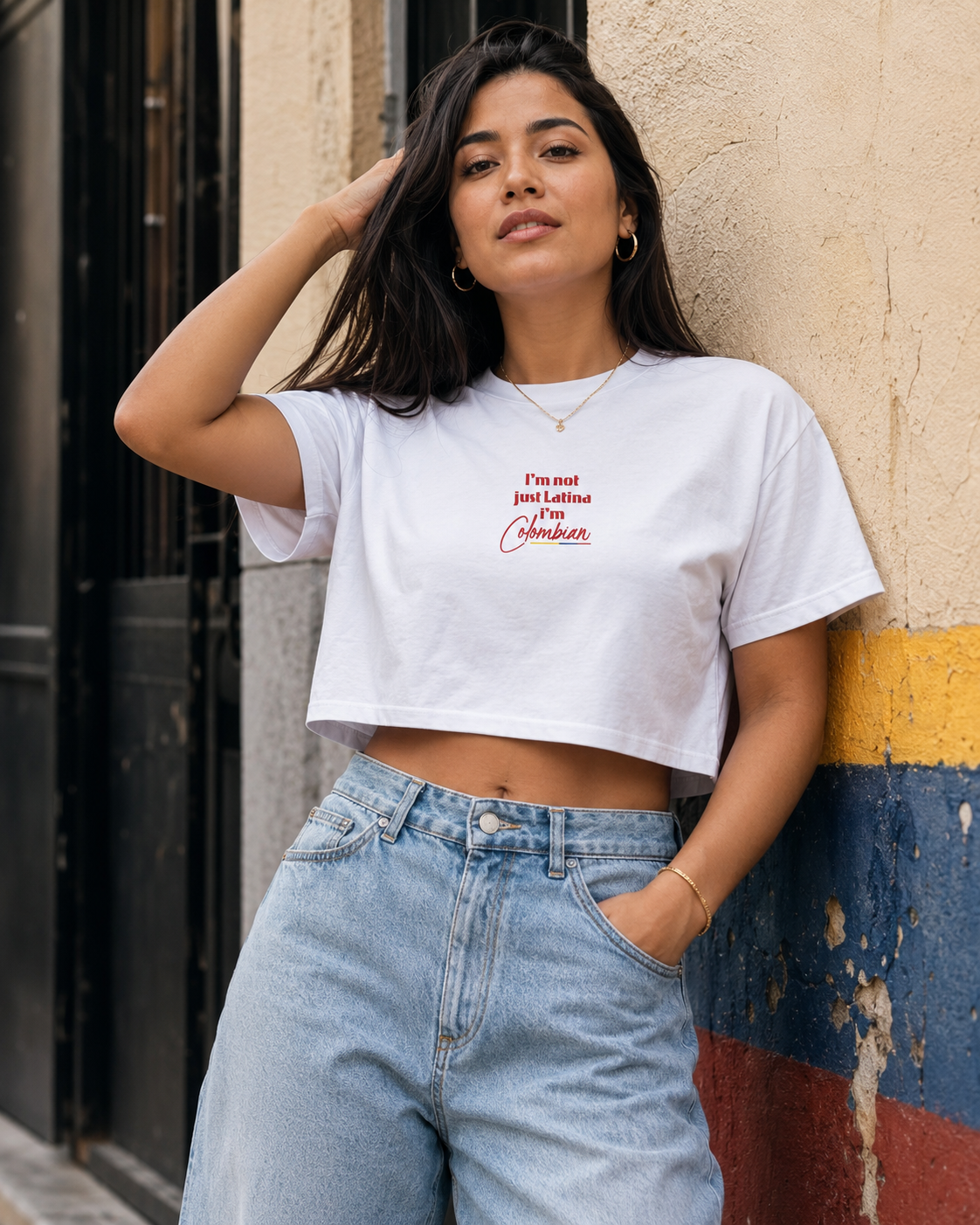 Latina Crop Tee — "I’m Not Just Latina, I’m Colombian" - Image 2